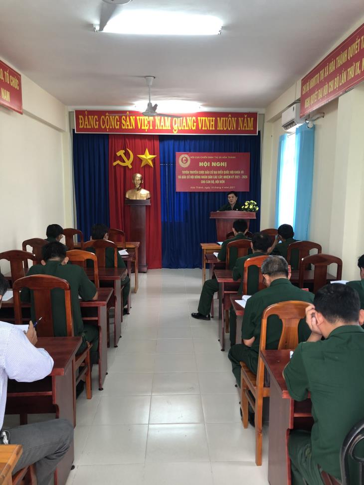 Hội Cựu chiến binh thị xã Hòa Thành tổ chức Tuyên truyền cuộc bầu cử Quốc hội khóa XV và bầu cử đại biểu HĐND các cấp nhiệm kỳ 2021-2026.