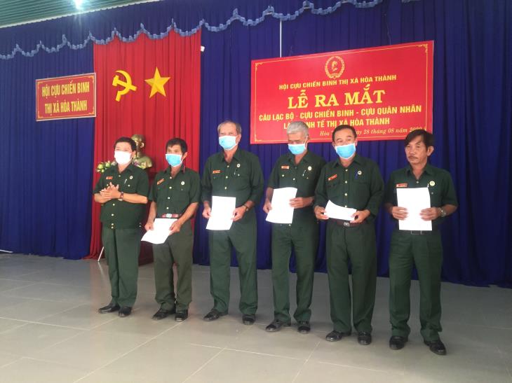 Hội Cựu chiến binh thị xã Hòa Thành ra mắt Câu lạc bộ Cựu chiến binh – Cựu quân nhân làm kinh tế 