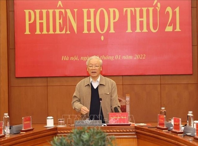 Tổng Bí thư Nguyễn Phú Trọng, Trưởng ban Chỉ đạo Trung ương về phòng, chống tham nhũng, tiêu cực phát biểu kết luận tại Phiên họp thứ 21 của Ban chỉ đạo