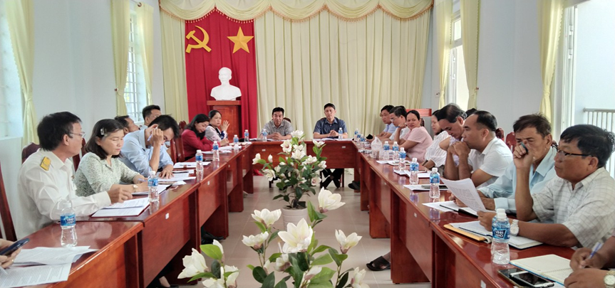 UBND phường Long Thành Trung tổ chức cuộc họp giao ban tháng 01 năm 2024 triển khi phương hướng nhiệm vụ tháng 02 năm 2024